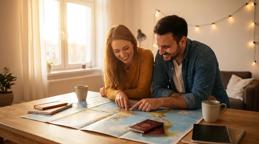 A couple planning their move abroad together