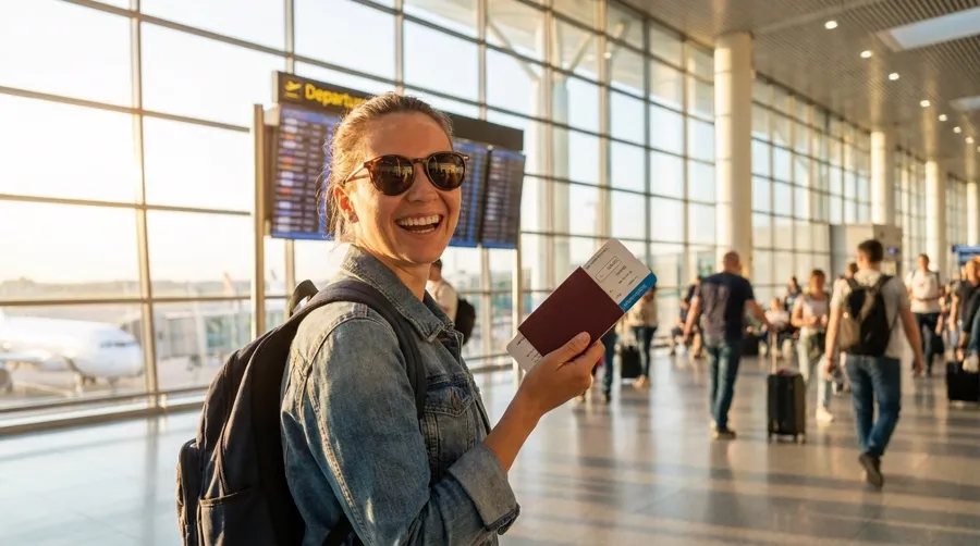 Traveling with passport and boarding pass